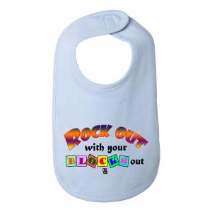 Bad ROCBIBBL Rock Out With Your Blocks Out Baby Bib - Multiple Colors