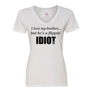 Bad IDIVXLWH I Love My Brother - Funny Ladies Shirt, Xlarge