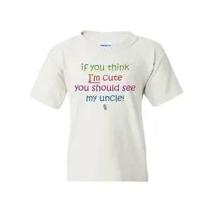 Bad YTHCUTEUTSMWH Cute Uncle T-shirt For Youth - Small Size