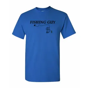 Bad FISTSMBL Fishing Guy T-shirt - Small - Blue Color