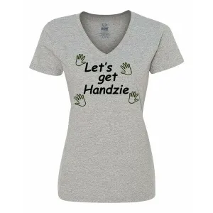 Bad HANVSMGR Let's Get Handzie Ladies Shirt  Small