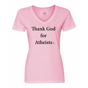 Bad ATHVXLPK Thank God For Atheists Ladies Shirt  Xlarge