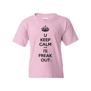 Bad YTHKEETXLPK Keep Calm And I'll Freak Out Funny Youth T-shirt Youth