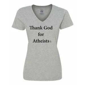 Bad ATHVLGGR Thank God For Atheists Ladies Shirt  Large