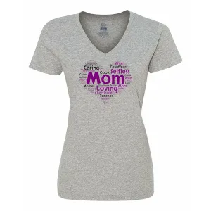 Bad MHEVXLGR Mom Is My Heart Ladies Shirt Xlarge