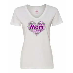 Bad MHEVXLWH Mom Is My Heart Ladies Shirt Xlarge