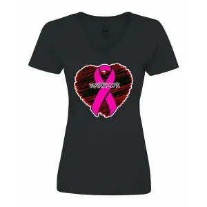 Bad WARVLGBK Warrior Cancer Ladies Shirt  Large