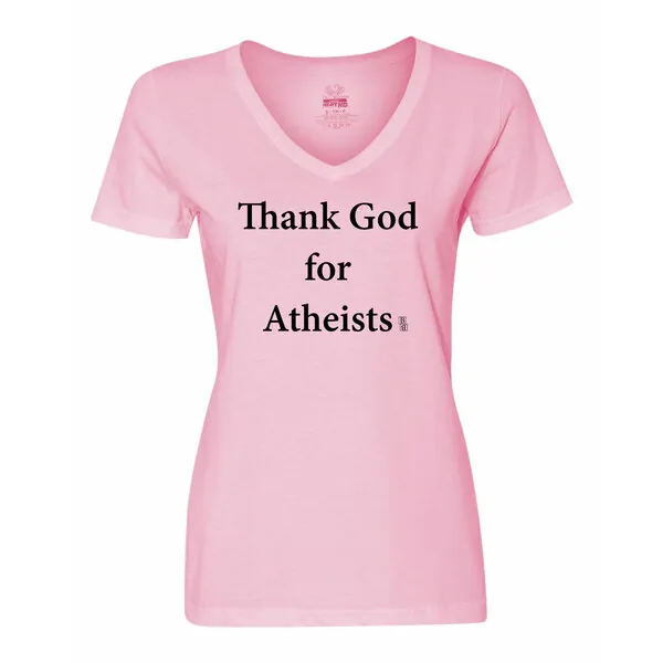 Bad ATHVMEPK Thank God For Atheists Ladies Shirt  Medium