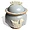 Carmel Ceramica French Grey Cat Treat Jar with Fun Designs