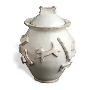 Carmel PDJW3010 Dog Treat Jar - French White