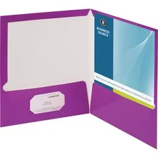 Business BSN 44429 Letter Pocket Folder - 8 12 X 11 - 100 Sheet Capaci