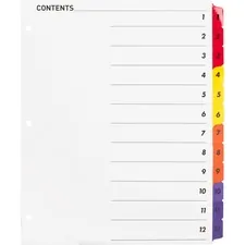 Business BSN 21903 Table Of Content Quick Index Dividers - Printed Tab