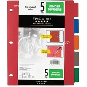 MEA 20040 | Acco Brands Five Star Multicolor 5-tab Binder