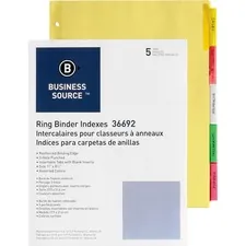 Business BSN 36692BX Insertable Tab Ring Binder Indexes - 5 Blank Tab(