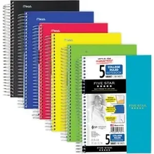 MEA 06184 | Acco Brands Mead 9-12 x 6 5-Subject Notebook