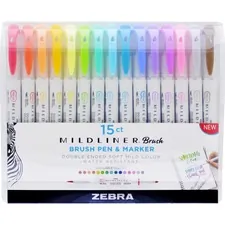 Zebra ZEB 79115 Pen Mildliner Double Ended Brush Pens - Medium Pen Poi