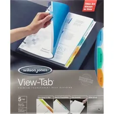 Acco WLJ 55565 Wilson Jones View-tab 5-tab Transparent Dividers - 5 Pr