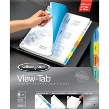 Acco WLJ 55067 Wilson Jones View-tab 8-tab Transparent Dividers - 8 Pr