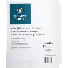 Business BSN 36685 Punched Laser Index Dividers - 5 Blank Tab(s) - 8.5