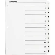 Business BSN 05855 Table Of Content Quick Index Dividers - Printed Tab