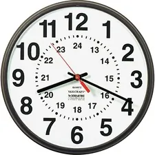 National 6645013428199 Skilcraft 1224 Hour Wall Clock - Analog - Quart