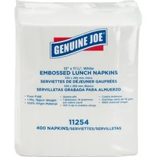 Genuine GJO 11254 Joe White Lunch Napkins - 1 Ply - 13 X 11.25 - White