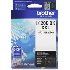 Original Brother LC20EBK Inkvestment Super High Yield Black Ink Cartri