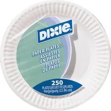 Georgia DXE WNP9OD Dixie 9 Inch Uncoated Unprinted Paper Plates - - Pa