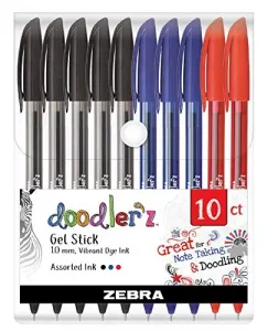 Zebra 41970 Pen,doodlerz,biz,10pk,ast