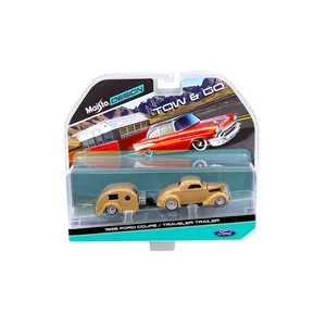 Maisto 1936 Ford Coupe with Traveler Trailer 1:64 Diecast