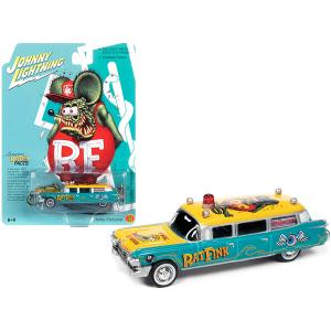 Johnny JLSP143 1959 Cadillac Ambulance Rat Fink Turquoise And Yellow W