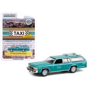 Greenlight 30225 1991 Ford Ltd Crown Victoria Wagon Taxi Teal With Whi