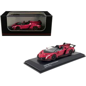 Kyosho KS07040A3 Lamborghini Veneno Roadster Magenta With Red Line 164