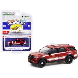 Greenlight 30257 2020 Ford Police Interceptor Utility Red Metallic Wit