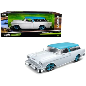 32613w | Maisto 1955 Chevrolet Bel Air Nomad Diecast Model