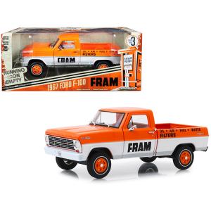 Greenlight 85042 1967 Ford F-100 Pickup Truck Orange And White Fram Oi