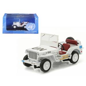 Greenlight 86308 1944 Jeep Willys Un United Nations White 143 Diecast 