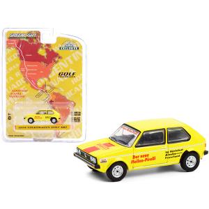 Greenlight 30239 1974 Volkswagen Golf Mk1 Pirelli Yellow With Red Stri