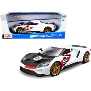 Maisto 31390w 2021 Ford Gt 98 White Heritage Edition 118 Diecast Model