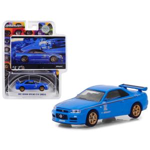 Greenlight 29944 2001 Nissan Skyline Gt-r (bnr34) Blue Track Meat Bfgo