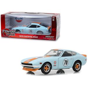 Greenlight 18302 1970 Datsun 240z 70 Gulf Oil Light Blue Tokyo Torque 