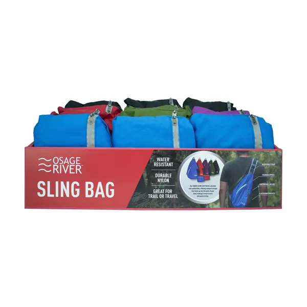 Osage ORTSB12PKASSTD Taber Sling Bag-12 Pk Assorted Color Display