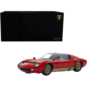 Kyosho 08316R Lamborghini Miura S Red And Gold 118 Diecast Model Car B