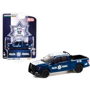 Greenlight 51380 2017 Ford F-150 Pickup Truck Dark Blue And White Poli