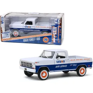 Greenlight 85052 1968 Ford F-100 Pickup Truck White And Blue Union 76 