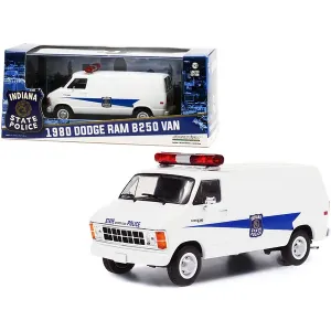 Greenlight 86599 1980 Dodge Ram B250 Van White Indiana State Police 14