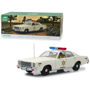 Greenlight 19055 1977 Plymouth Fury Hazzard County Sheriff Cream 118 D