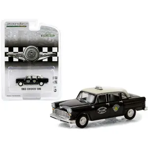 Greenlight 30207 1963 Checker Taxi Black With Cream Top Checker Cab Da