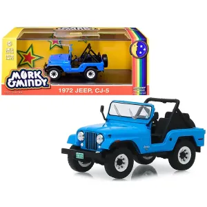 Greenlight 86570 1972 Jeep Cj-5 Blue Mork  Mindy (1978-1982) Tv Series