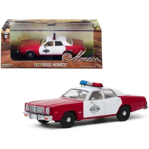 Greenlight 86573 1977 Dodge Monaco Burgundy And White Finchburg County